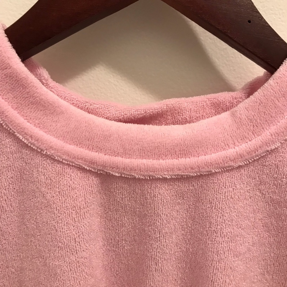 NWT X by Gottex Pink Terry Cloth Tee XS Athleisure Athletic Workout Top Shirt - Picture 7 of 10